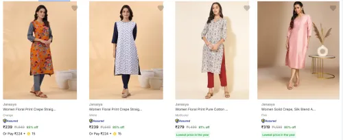 Image of Janasya Women's Kurtas at minimum 75% Discount