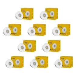 Jaquar Plastic Jasper Prime 2W Led Light Spotlight | Spot Light for Home Ceiling | Red Spot Light (Pack of 10)