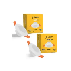 Jaquar 3W Pearl Plus Round Downlight | Junction Box LED Downlight | Mood Light for False Ceiling | 55 Cut Out | Red 80x45(DXH)(Pack 2)