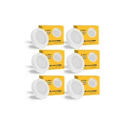 Jaquar 3W Striker Mini Round Surface Downlight | No False Ceiling Required | Surface Ceiling Light for Cabinet, Wardrobe, Office Space | Red (Pack 6)
