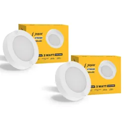 Jaquar 3W Striker Mini Round Surface Downlight | No False Ceiling Required | Surface Ceiling Light for Cabinet, Wardrobe