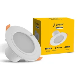 Jaquar 6W Striker Round Downlight with Aluminium Heat Sink | Junction Box LED Downlight | Mood Light for False Ceiling |