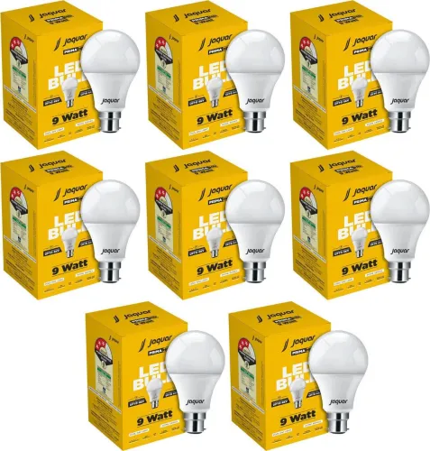 Image of Jaquar 9 W Basic Standard B22 LED Bulb (White, Pack of 8)