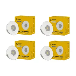 Jaquar Plastic Jasper Prime 2W LED Light Spotlight | SPOT Light for Home Ceiling | Green SPOT Light (Pack of 4)