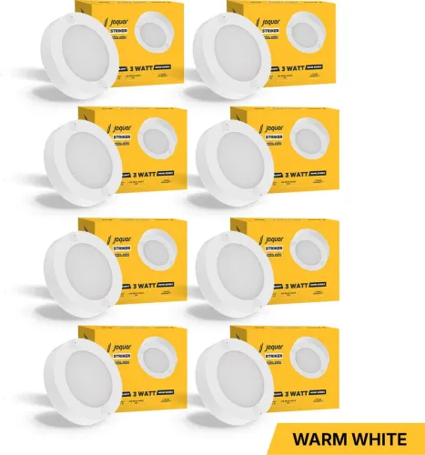 Image of Jaquar Mini Striker 3W Warm Round Surface (Pack of 8) Ceiling Light Ceiling Lamp (White)