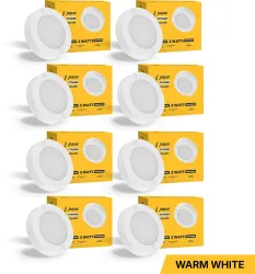 Jaquar Mini Striker 3W Warm Round Surface (Pack of 8) Ceiling Light Ceiling Lamp (White)