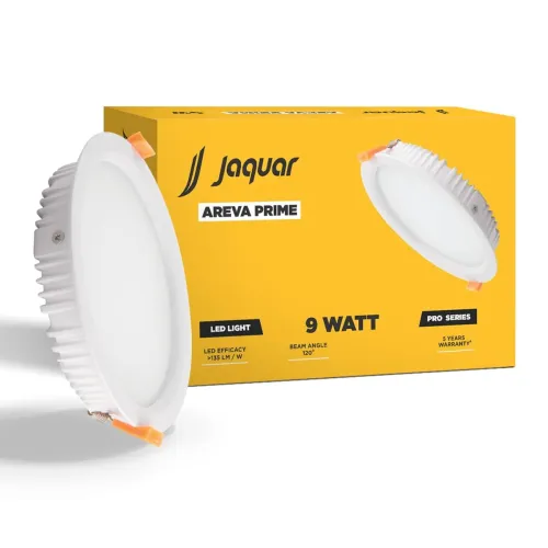 Image of Jaquar 9W Areva Prime Round Downlight with Aluminum housing | 5 Year Warranty | Natural White (4000k) Sleek Backlit Desi