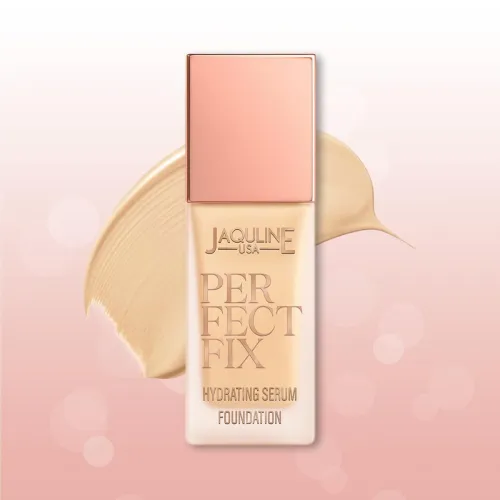 Image of JAQUILINE USA Perfect Fix Hydrating Serum Foundation | With Hyaluronic Acid & Vitamin E | Lightweight, Long-Wear & Moist