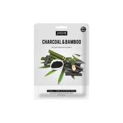 JAQULINE USA Charcoal & Bamboo Sheet Mask | Zero Paraben & Sulphate | Biodegradable | Lightweight | Hydrating | Skin Fir