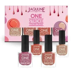 JAQULINE USA Color Crush Matte Finish Nail Paint Set of 4 | Long Lasting | Chip Resistant | Highly Pigmented | Quick Dry | Cruelty Free | 5ml Each
