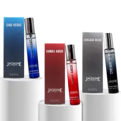 JAQULINE USA Summer Cities Collection | Mini Pocket Long Lasting Perfume Combo | Gift Set | For Men Women - 15ml x 3