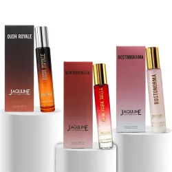 JAQULINE USA Royal Metro Collection | Mini Pocket Long Lasting Perfume Combo | Gift Set | For Men Women - 15ml x 3