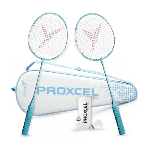 Image of Jaspo Proxcel-1103 Badminton Kit |Steel Frame Racquets with Shuttlecocks