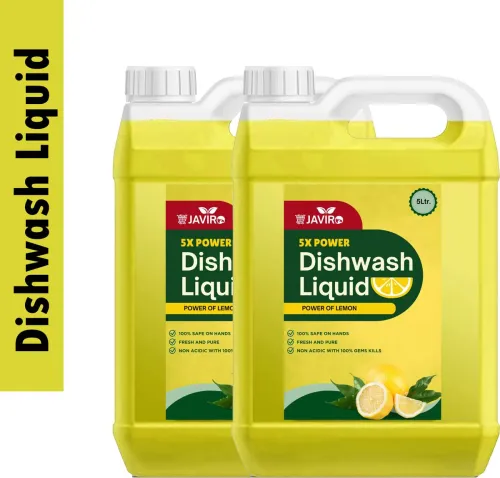Image of javiro Liquid with Yellow Lemon for oil & washes off Kitchen Utensil Clean Dish Cleaning Gel  (Lemon, 10 L)