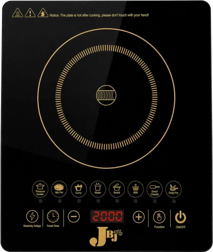 Image of JBJ 2000 W Induction Cooktop Touch Panel (Black, M-17)