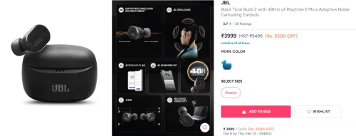 Image of JBL Black Tune Buds 2 Earbuds