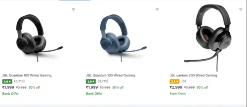 Image of JBL headphones at minimum 50% Discount