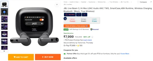 Image of JBL Live Beam 3 TWS Earbuds