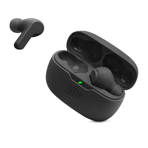 Image of JBL Vibe Beam TWS Earbuds, Extra Bass, 32H Battery, IP54 (Black)
