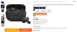 JBL Wave Beam TWS Earbuds, 32Hr Playtime,
