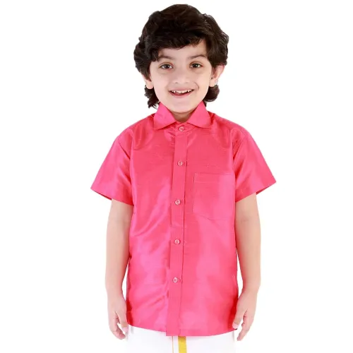Image of JBN Creation Boy's Solid Regular Fit Dress Shirt