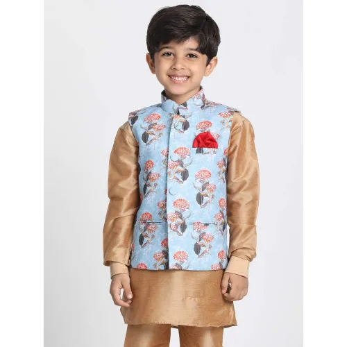 Image of JBN Creation Boys Cotton Linen Blend Nehru Jacket