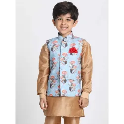 JBN Creation Boys Cotton Linen Blend Nehru Jacket