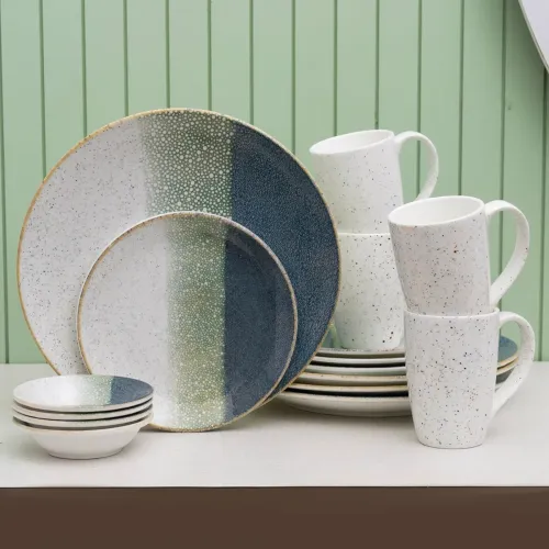 Image of JCPL Porcelain Dinner Set 16pcs, Coral Design, Microwave Safe