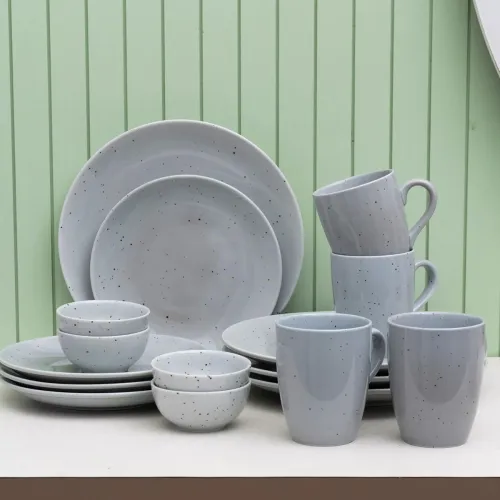Image of JCPL Fine Porcelain 16-Piece Dinner Set (Grains Grey)