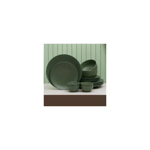 Image of JCPL Fine Porcelain Grains Dinner Set (Green, 14 Pieces)