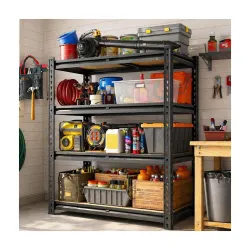 JD FRESH 4-Tier Extra Large Metal Shelf Rack/60x36x18 Inch Adjustable Boltless Storage Rack/Heavy Duty Display Rack Organizer/Multipurpose Standing Shelving Unit for Garage/Kitchen/Warehouse...
