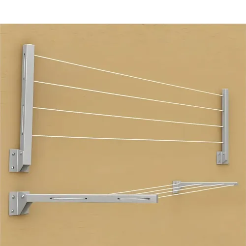 Image of JD FRESH Metal Foldable Wall Mount Cloth Drying Stand with 30 Fee