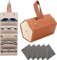 JD FRESH Sunglasses Organizer 5-Slot Travel Eyewear Case