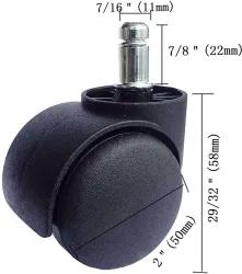 JDSHINE Heavy Duty Revolving Chair Fixed Furniture Caster (Pack of1)