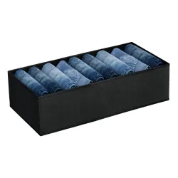 jeans organiser for wardrobe clothing organisation cloth organiser for wardrobe organiser for clothes T-shirt Organizer for wardrobe pant Organizer and Drawer Organiser (GRID 9 PK01,Black)