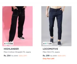 Jeans up to 90% off for mens & women;s