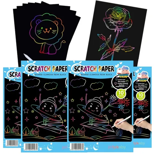 Image of JELLYBABY Scratch Art Sheets (Pack of 4)