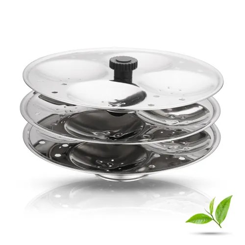 Image of Jensons Premium Stainless Steel 3 Idli Plates - 12 Idlis/Idli Stand for 3 Litre and bigger Pressure Cooker