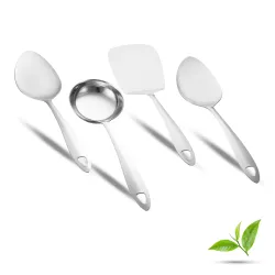 Jensons Stainless Steel Kitchen Tools Set for Kitchen Cooking and Serving, Pack of 4, Serving Spoon, Turner/Spatula (Pal
