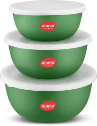 Jensons Steel Plastic Grocery Container  (Pack of 3)