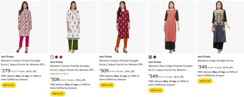 Image of Jevi Print Women's Kurti upto 81% Off