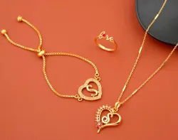 Jewel WORLD Brass, Alloy Gold-plated Gold Jewel Set, Po2