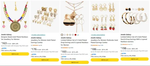 Image of Jewels Galaxy Gold Plated jewellery upto 91% Discount