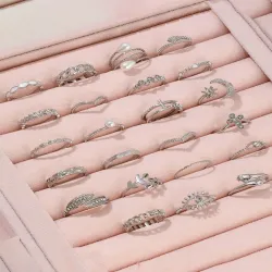 Jewels Galaxy Silver-Plated Ring Set (23 Pieces)