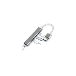 JGD 4-Port USB 3.0 Hub (Aluminium, Silver)