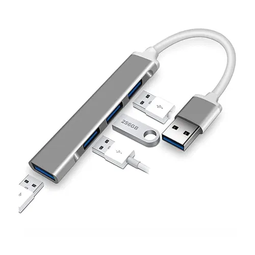 Image of JGD PRODUCTS USB Hub 3.0 for PC, 4-Port High Speed USB Hub with Aluminium Shell, USB Port Hub 3.0 Compatible for PC, Mac