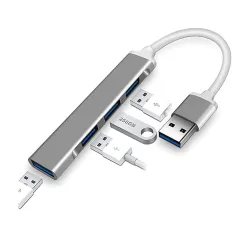 JGD PRODUCTS USB Hub 3.0 for PC, 4-Port High Speed USB