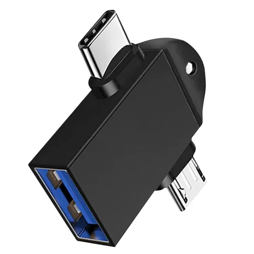 Image of JGD PRODUCTS 2 in 1 (Black) OTG Adapter Micro USB+USB Type C to USB Female Connector, OTG Pen Drive Adapter to Mobile Co