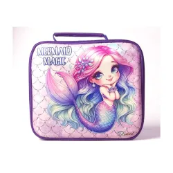 Jiada Mermaid Theme Insulated Bento Box Lunch Bag for Kids for School Picnic