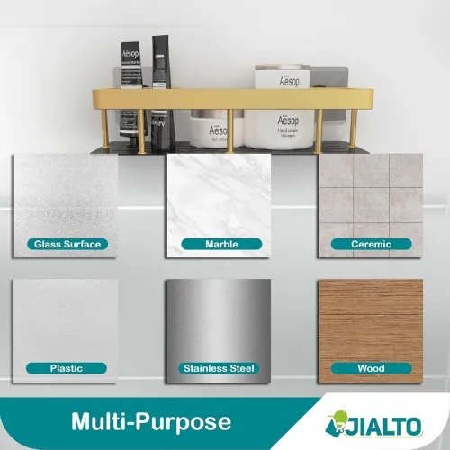 Image of Jialto 2-Piece Wall Mounted Aluminum Bathroom Shelf